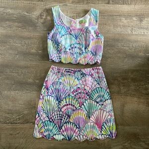 Lilly Pulitzer Crop Top and Skirt Set